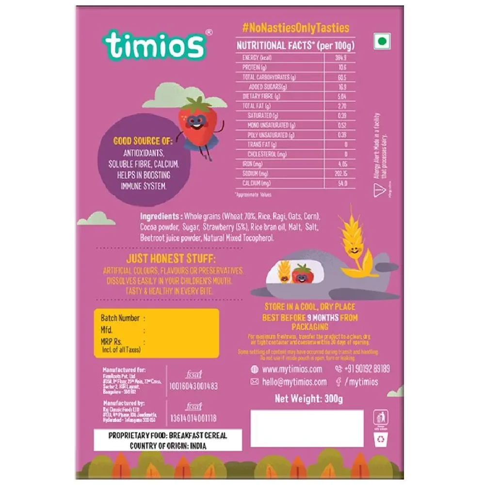Timios Breakfast Cereals - Crunchies, 100percent Natural & Healthy, 300 g-2.webp